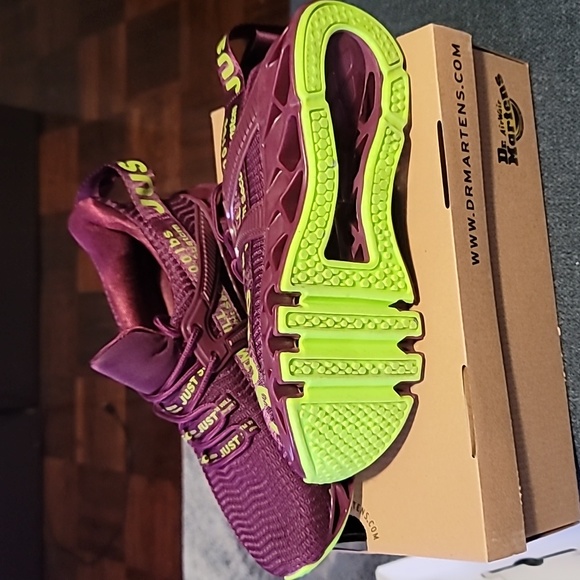 Women's shoes, purple with lime green, size 6 - Picture 7 of 7